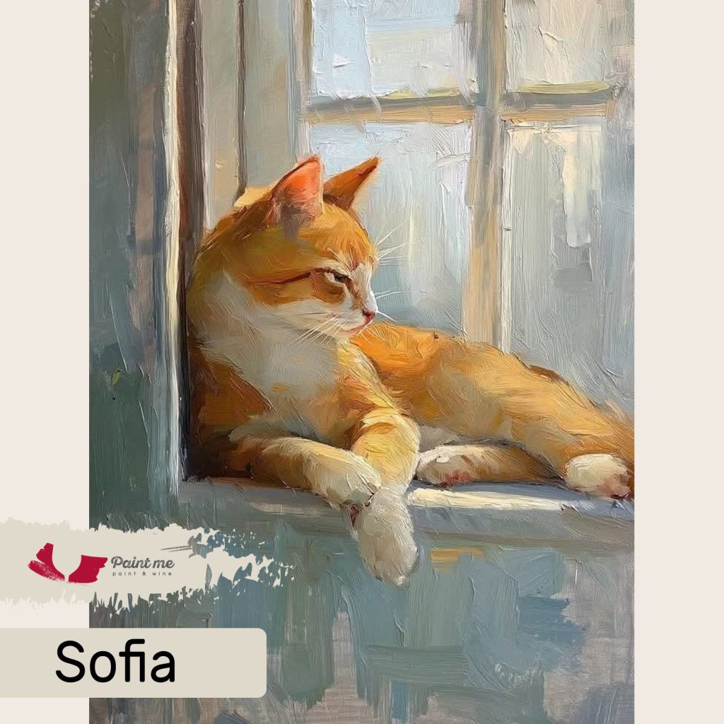Рисуване и Вино "Котка на прозореца"